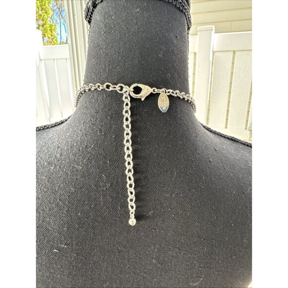 Chicos Peach Silver Gold Tone Long Rope Link Chain Statement Necklace NEW - Picture 11 of 12